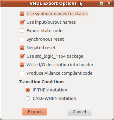 Export VHDLl